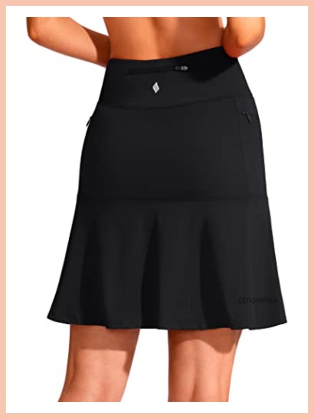 Ruffled Golf Skort 19" Knee Length High Waist with Pockets UPF50+